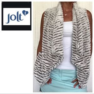 JOLT FAUX FUR COZY OPEN FRONT VEST SMALL NWOT